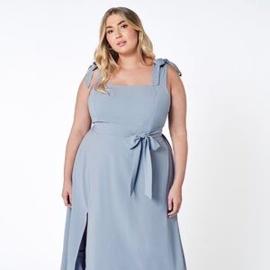 Luxedo French Blue 2X Formal Midi Dress